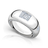 Double Emerald Paved Pinky Ring