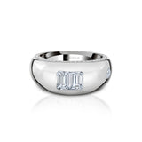 Double Emerald Paved Pinky Ring