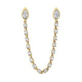 Vortex Pear Diamond Chain Earring
