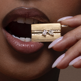 Medium Blade Double Pear (Full Baguette Pave)