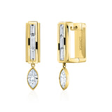 Vortex Baguette Hanging Marquise Earrings