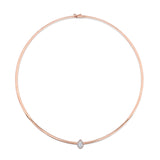 Omega Flat Pave Pear Necklace