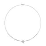 Omega Flat Pave Pear Necklace