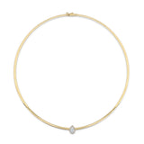 Omega Flat Pave Pear Necklace