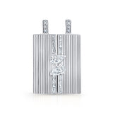 Medium Blade Double Pear (Round & Baguette Pave)