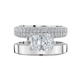 Oval & Emerald Double Ring