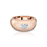 Heart Paved Rim Pinky Ring