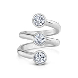 Vortex Round Triple Stone Ring