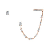 Youness Emerald & Baguettes Earring Cuff