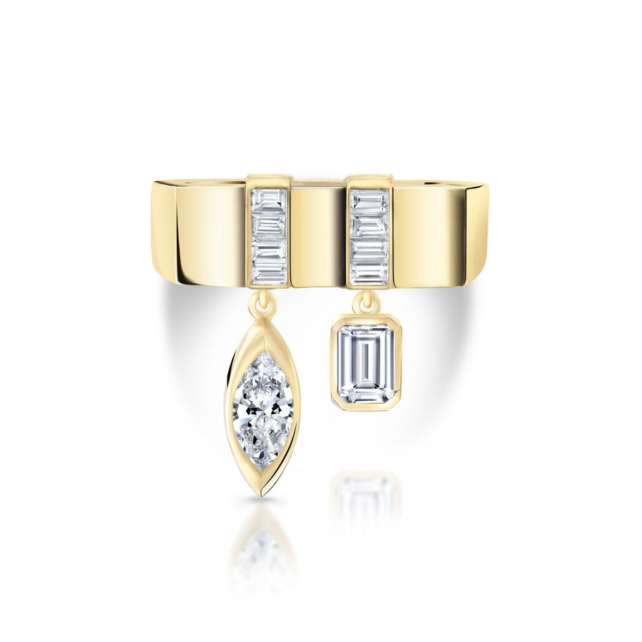 Vortex Emerald & Marquise Ring