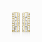 Round & Baguette Square Earrings