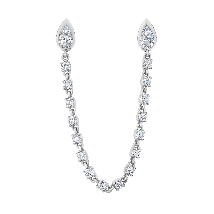 Vortex Pear Diamond Chain Earring