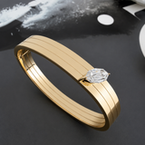 Three Row Marquise Bangle