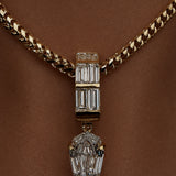 Rêve Pear Step Clasp with Double Baguette Rows