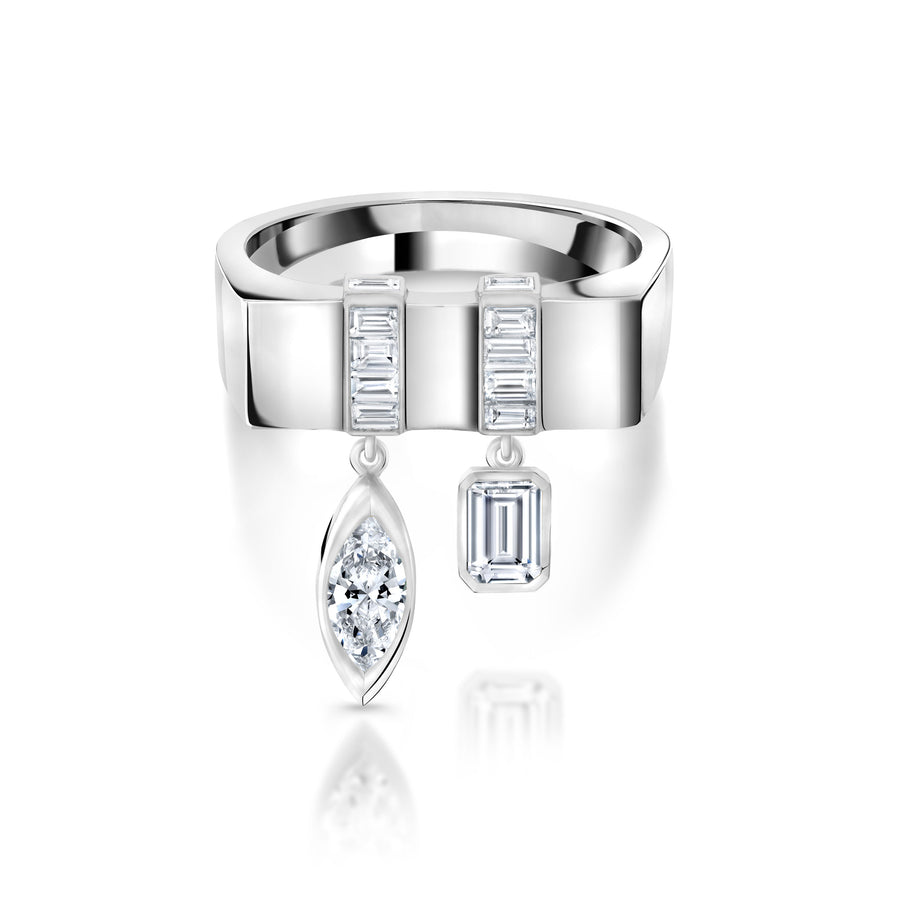 Vortex Emerald & Marquise Ring