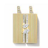 Medium Blade Double Pear (Round & Baguette Pave)