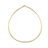 Deco Oval Prong Necklace