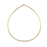 Deco Emerald Prong Necklace