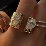 Retro Pear & Marquise ring