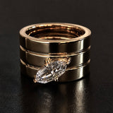 Three Row Marquise Ring
