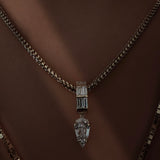 Rêve Double Baguette Pear Tressé Necklace