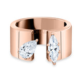 Retro Pear & Marquise ring