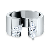 Retro Pear & Marquise ring
