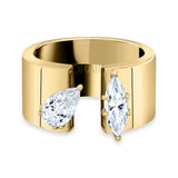 Retro Pear & Marquise ring