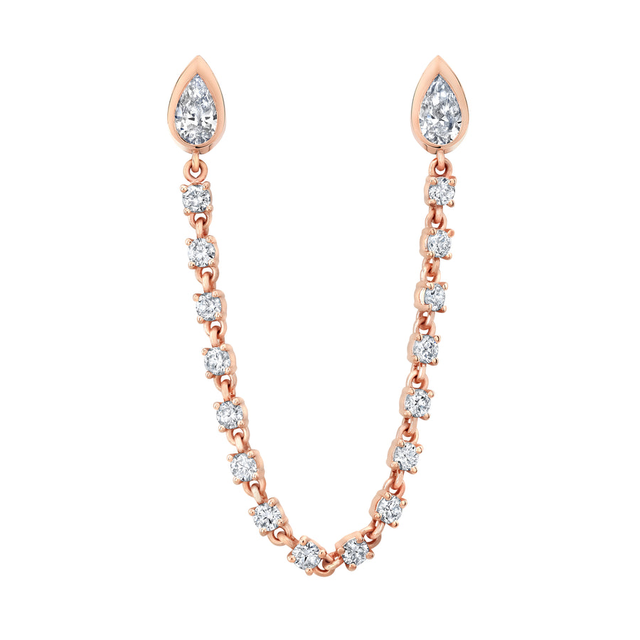 Vortex Pear Diamond Chain Earring