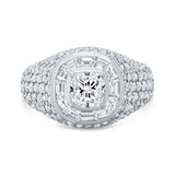 Vortex Cushion Baguette Pave Pinky Ring