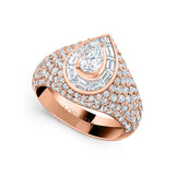 Vortex Pear Baguette Pave Pinky Ring