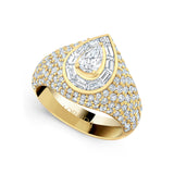 Vortex Pear Baguette Pave Pinky Ring