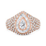 Vortex Pear Baguette Pave Pinky Ring