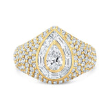 Vortex Pear Baguette Pave Pinky Ring