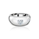 Heart Paved Rim Pinky Ring