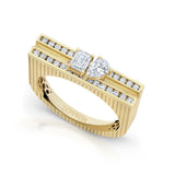 Blade Edge Baguette & Pear Round Pave Ring