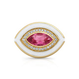 Pink Tourmaline White Enamel