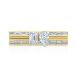 Blade Edge Baguette & Pear Round Pave Ring