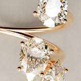Flowing Pear and Oval Diamond Ring