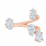 Flowing Pear and Oval Diamond Ring