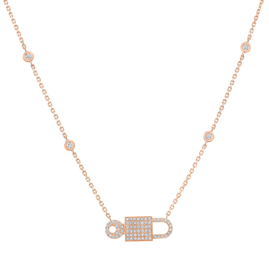 Lock Necklace Bezel Diamond