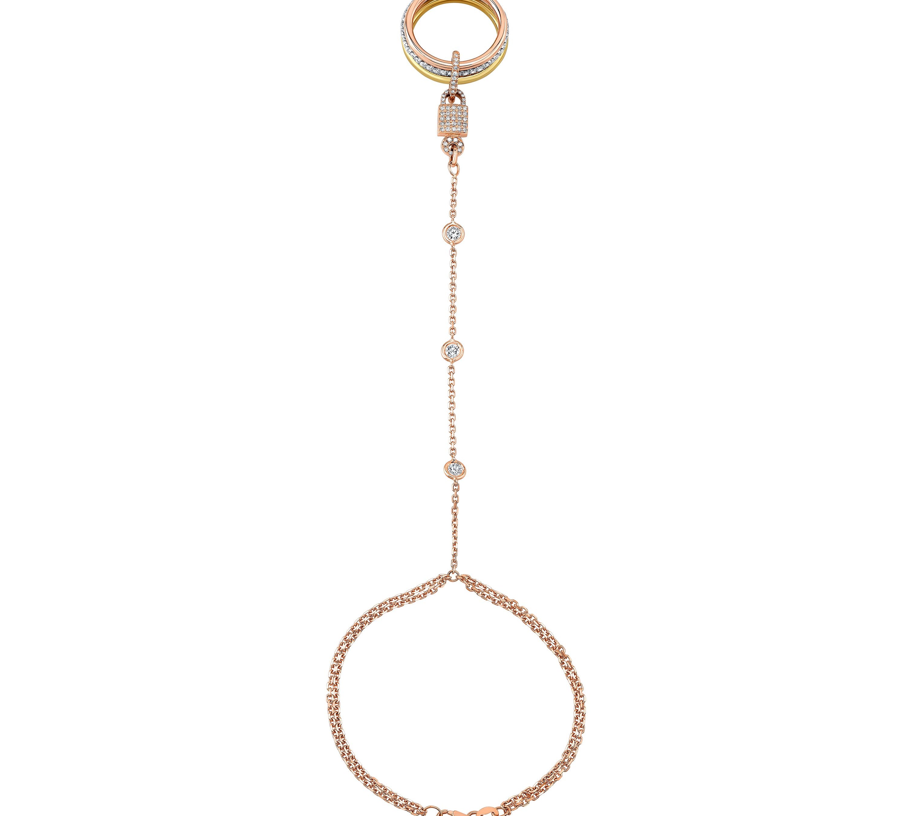 3 Band Ring Lock Hand Chain